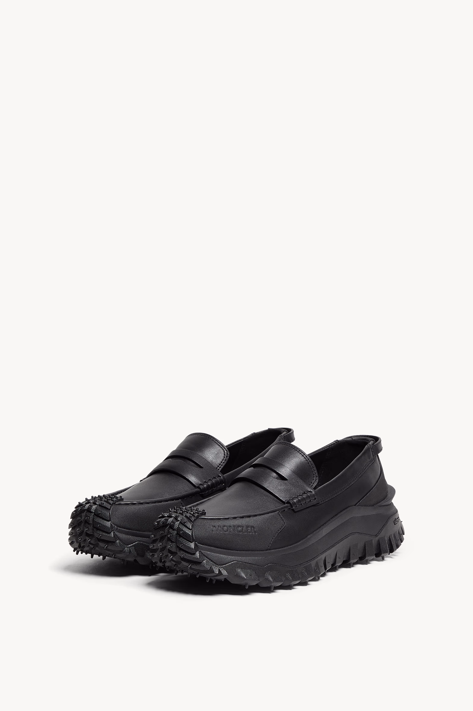 Trailgrip Leather Loafers Men Black Moncler 4